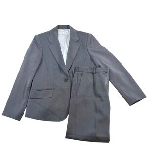 GARFIELD & MARKS Womens Gray Blazer Pants Suit Set Made in USA Size 8